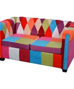 vidaXL Chesterfield Sofa 2-Seater Fabric