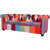 vidaXL Chesterfield Sofa 3-Seater Fabric