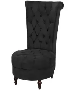 vidaXL High Back Sofa Chair Black Fabric