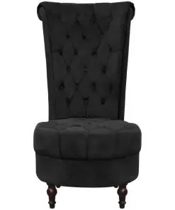 vidaXL High Back Sofa Chair Black Fabric