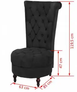 vidaXL High Back Sofa Chair Black Fabric