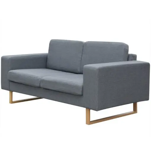 vidaXL 2-Seater Sofa Fabric Light Grey