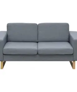 vidaXL 2-Seater Sofa Fabric Light Grey