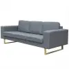 vidaXL 3-Seater Sofa Fabric Light Grey
