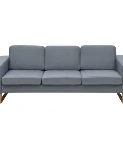 vidaXL 3-Seater Sofa Fabric Light Grey