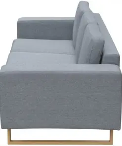 vidaXL 3-Seater Sofa Fabric Light Grey
