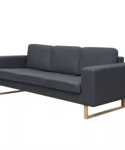 vidaXL 3-Seater Sofa Fabric Dark Grey