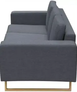 vidaXL 3-Seater Sofa Fabric Dark Grey