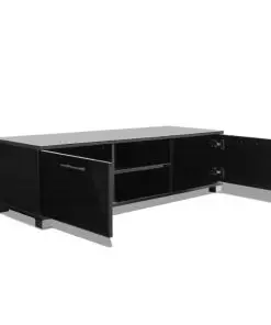 vidaXL TV Cabinet High-Gloss Black 120×40.3×34.7 cm