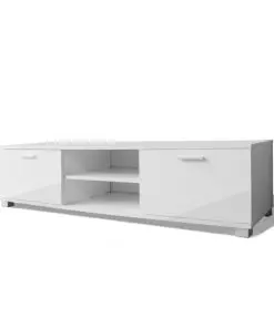 vidaXL TV Cabinet High-Gloss White 140×40.3×34.7 cm
