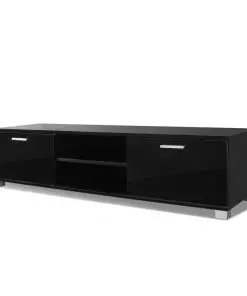 vidaXL TV Cabinet High-Gloss Black 140×40.3×34.7 cm