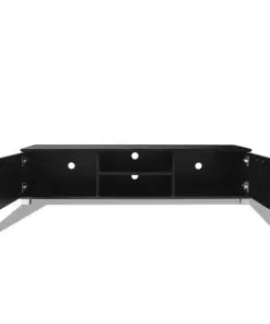 vidaXL TV Cabinet High-Gloss Black 140×40.3×34.7 cm