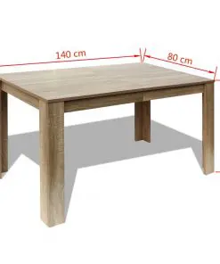 vidaXL Dining Table 140x80x75 cm Oak
