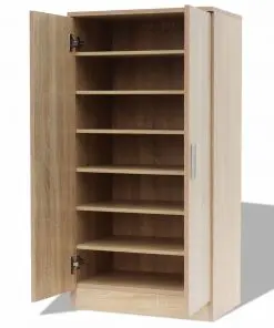 vidaXL Shoe Cabinet 7 Shelves Oak