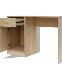 vidaXL Desk with Drawer and Cabinet Oak 100x40x73 cm