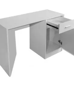 vidaXL Desk with Drawer and Cabinet White 100x40x73 cm