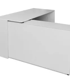vidaXL Corner Desk 4 Shelves White