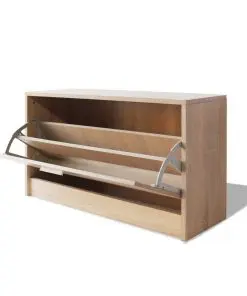 vidaXL Shoe Storage Bench Oak 80x24x45 cm