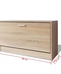 vidaXL Shoe Storage Bench Oak 80x24x45 cm