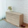 vidaXL Shoe Storage Bench Oak 80x24x45 cm vidaXL Shoe Storage Bench Oak 80x24x45 cm