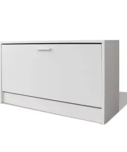 vidaXL Shoe Storage Bench White 80x24x45 cm