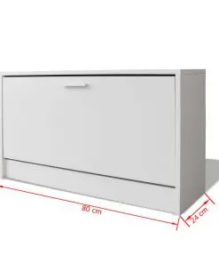 vidaXL Shoe Storage Bench White 80x24x45 cm