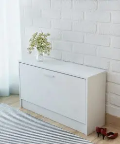 vidaXL Shoe Storage Bench White 80x24x45 cm