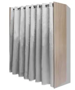 vidaXL Cloth Cabinet with Curtain Adjustable in Width 121-168 cm Oak