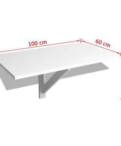 vidaXL Folding Wall Table White 100×60 cm
