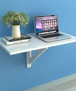 vidaXL Folding Wall Table White 100×60 cm