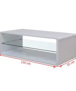 vidaXL High Gloss Coffee Table White