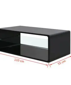 vidaXL High Gloss Coffee Table Black