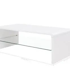 vidaXL High Gloss Coffee Table White