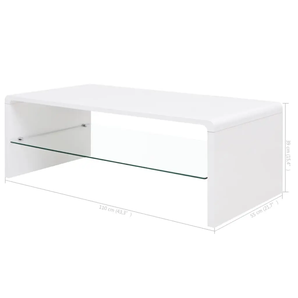 vidaXL High Gloss Coffee Table White