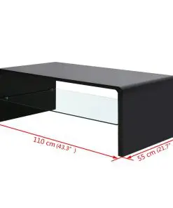vidaXL High Gloss Coffee Table Black