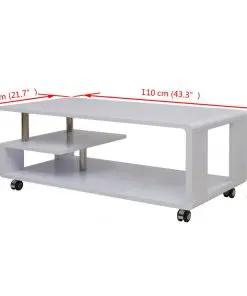 vidaXL High Gloss Coffee Table White