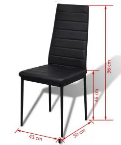 vidaXL Five Piece Dining Table Set Black