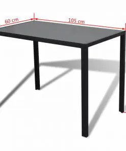 vidaXL Five Piece Dining Table Set Black