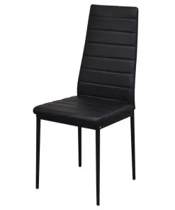 vidaXL Seven Piece Dining Table Set Black