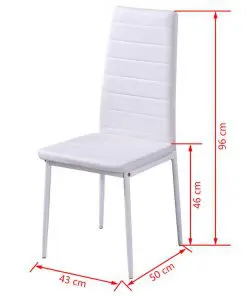 vidaXL Seven Piece Dining Table Set Black and White