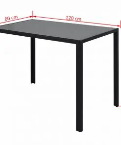 vidaXL Seven Piece Dining Table Set Black and White