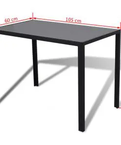 vidaXL Five Piece Dining Table Set Black and White