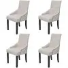 vidaXL Dining Chairs 4 pcs Cream Fabric