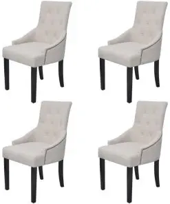 vidaXL Dining Chairs 4 pcs Cream Fabric