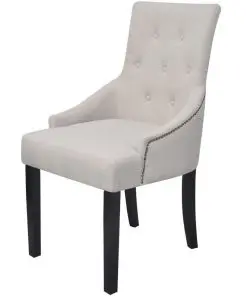 vidaXL Dining Chairs 6 pcs Cream Fabric