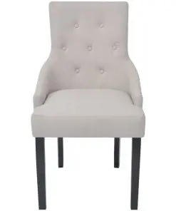 vidaXL Dining Chairs 6 pcs Cream Fabric