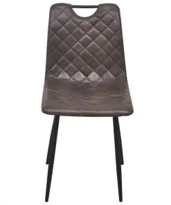 vidaXL Dining Chairs 2 pcs Dark Brown Faux Leather