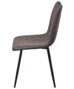 vidaXL Dining Chairs 2 pcs Dark Brown Faux Leather