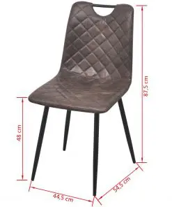vidaXL Dining Chairs 2 pcs Dark Brown Faux Leather