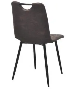 vidaXL Dining Chairs 4 pcs Dark Brown Faux Leather